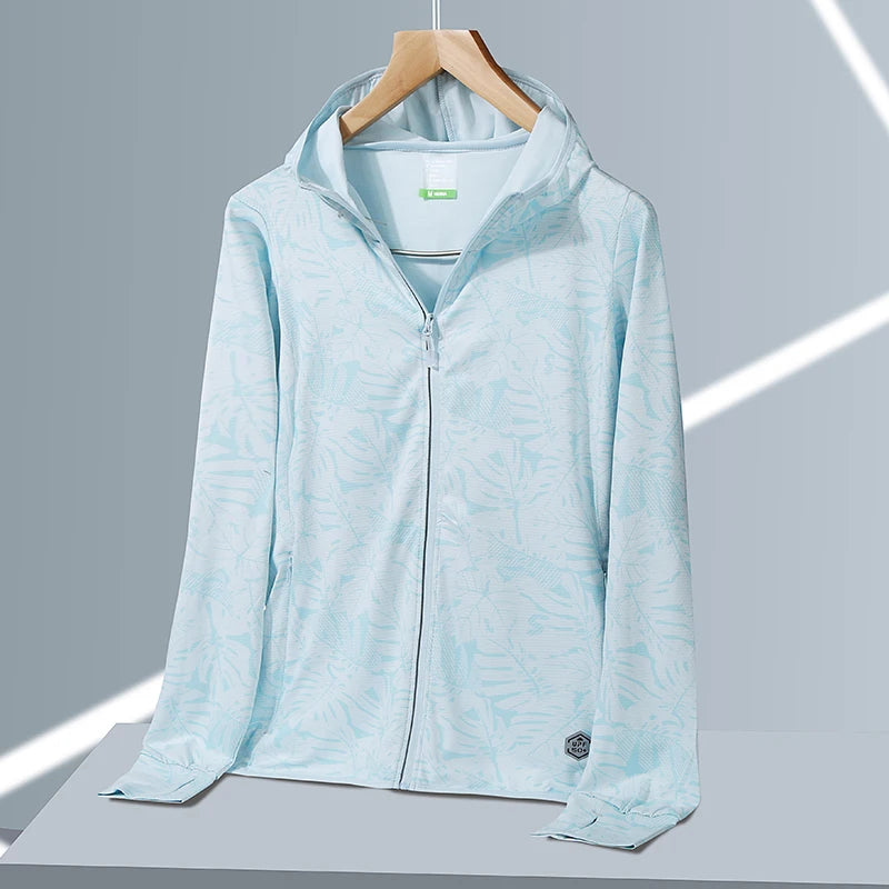 UPF45 UV Sun Protection Clothing Women's Zip Up thin Hoodie Long Sleeve Seatshirt Light Outdoor Fishing Running Hiking Jacket