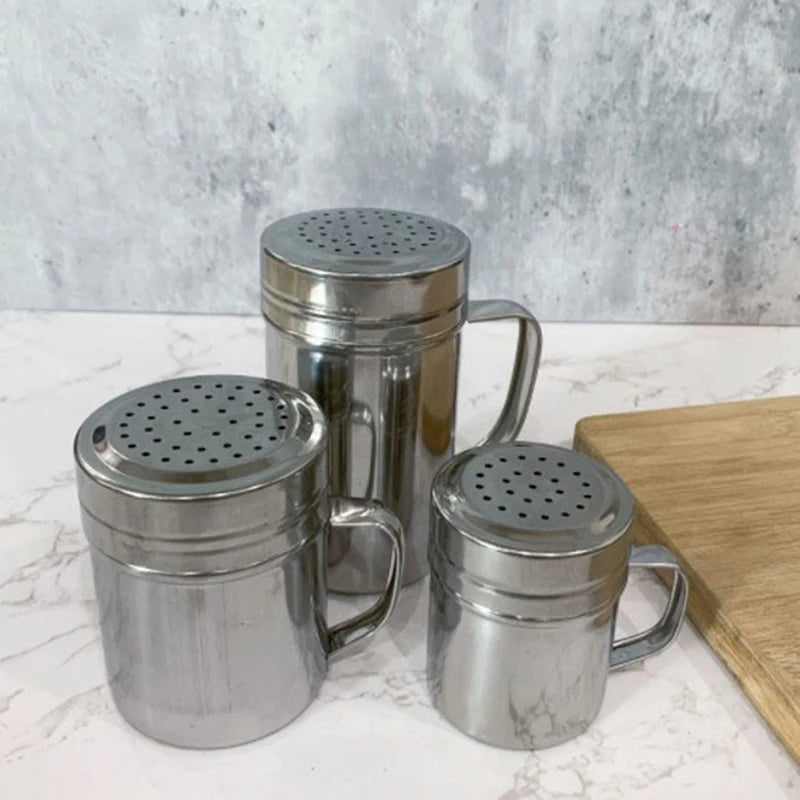 1Pcs Salt Sugar Bottle With Handle Multi-purpose Stainless Steel Kitchen Gadgets Spice Pepper Shaker Spice Jar Seasoning Can