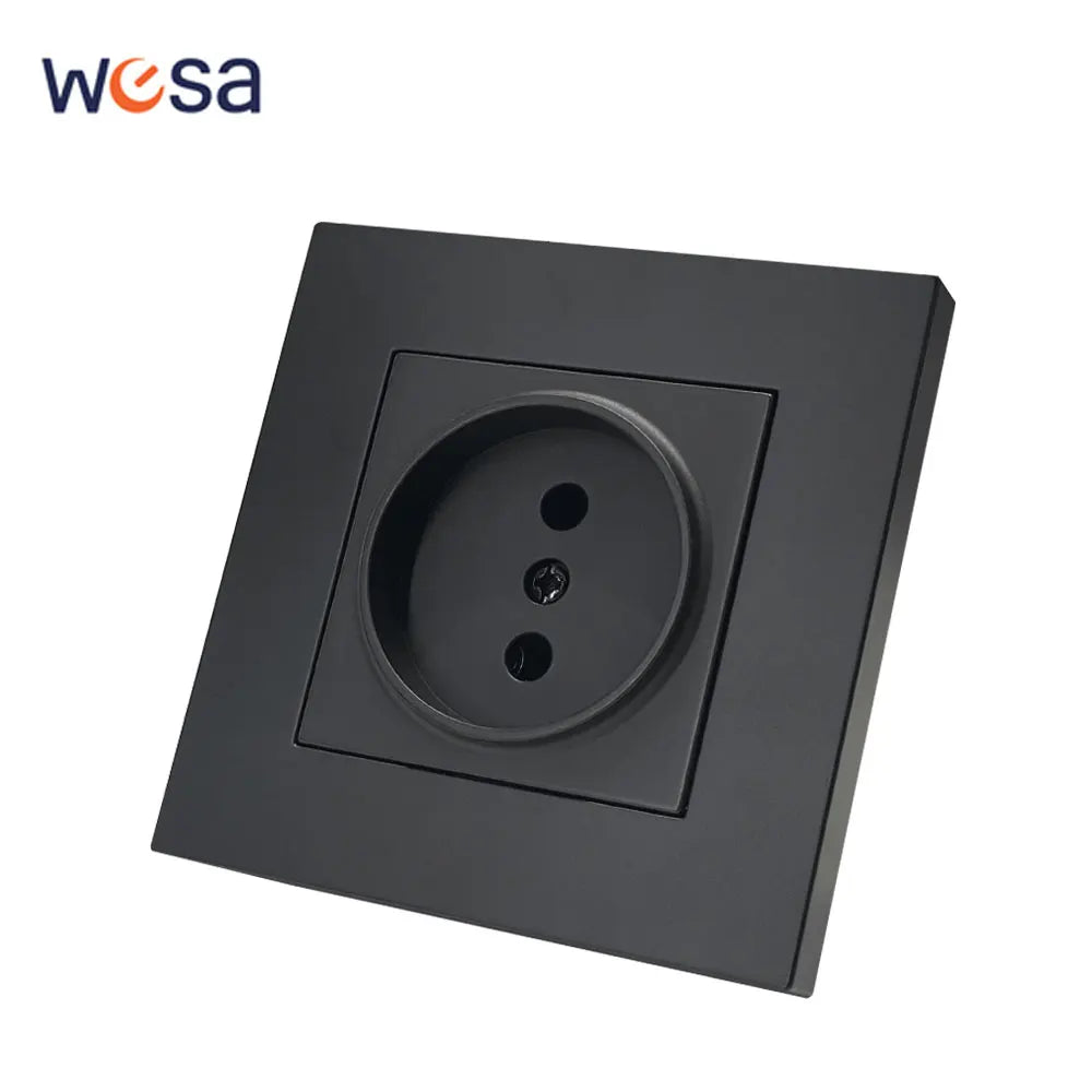 WESA Black Frosted Wall Light Switch Flame Retardant Plastic 1 Gang 1 Way Europe Standards Wall Rocker Button Switch On And Off