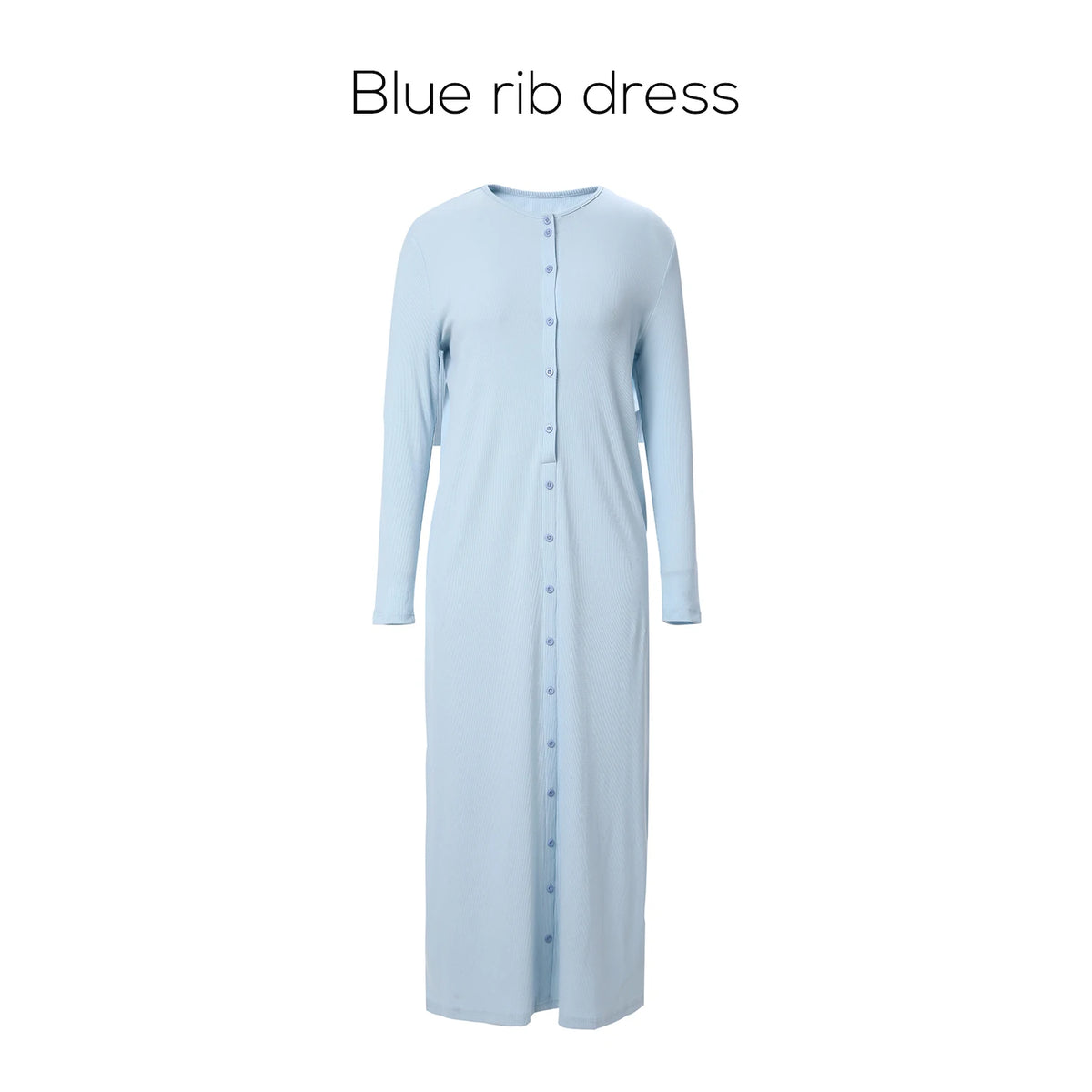 AP SS26 Women Rib Maxi Dress Comfortable Long Sleeve Lady Clothing Elegant