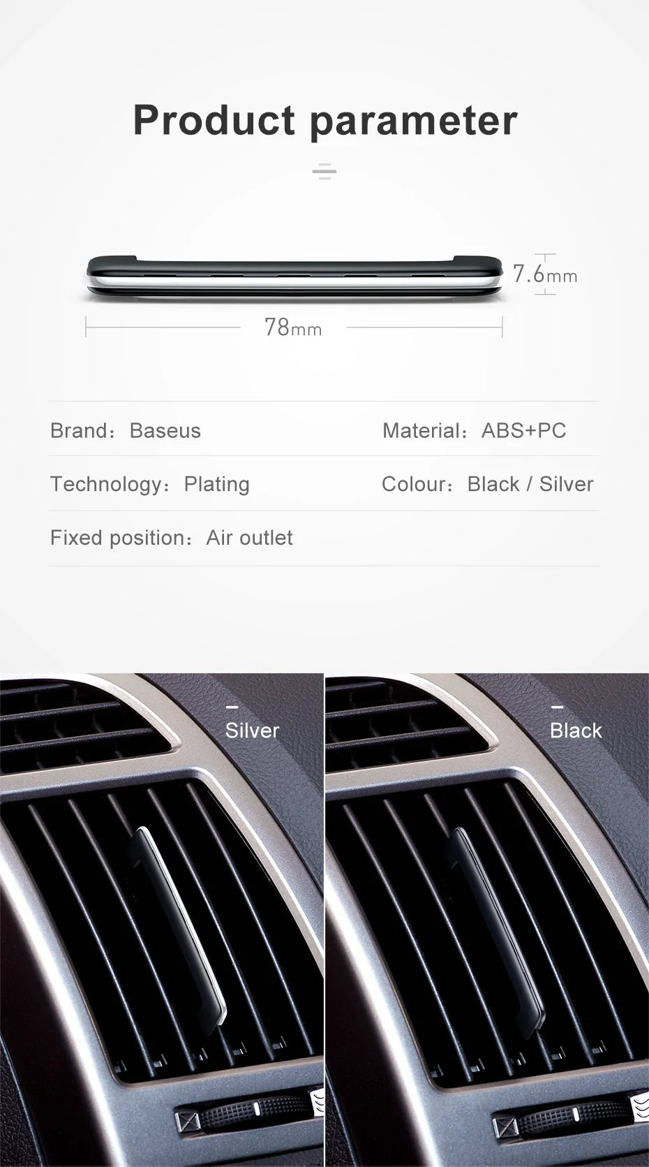Baseus CarAir Freshener CarClip Fragrance For Auto Interior Accessories Mini Reuse Car Diffuser For Air VentCar Solid Perfume