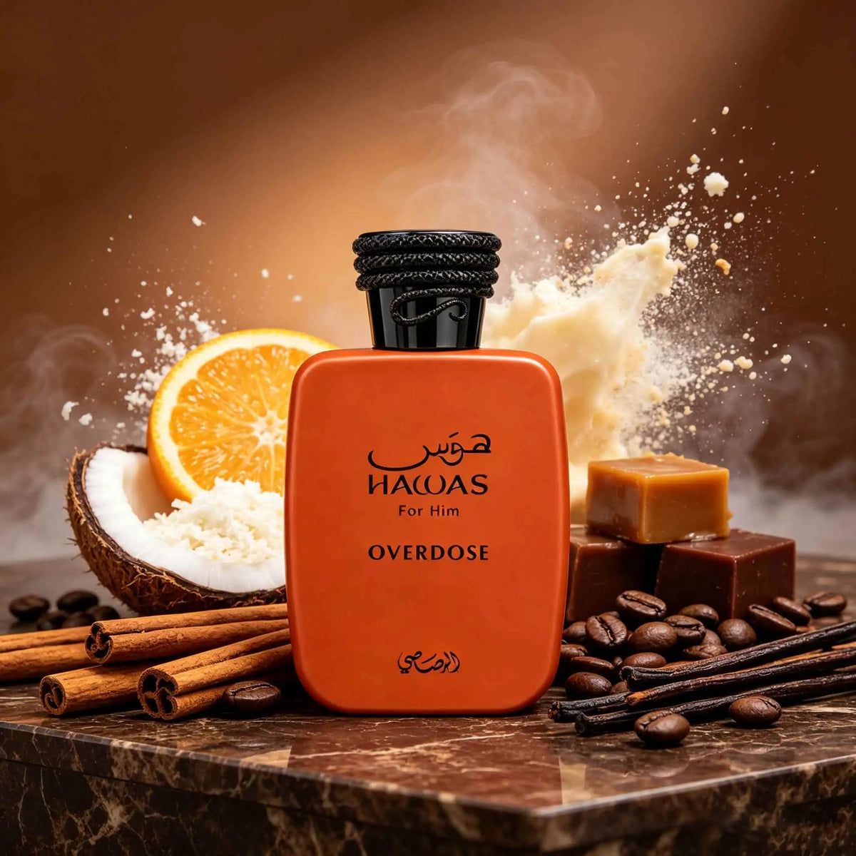 Hawas For Him Overdose EDP For Men 100ml, Citrus Aquatic Woody Perfume, Long‑Lasting Luxury Arabian Scent.