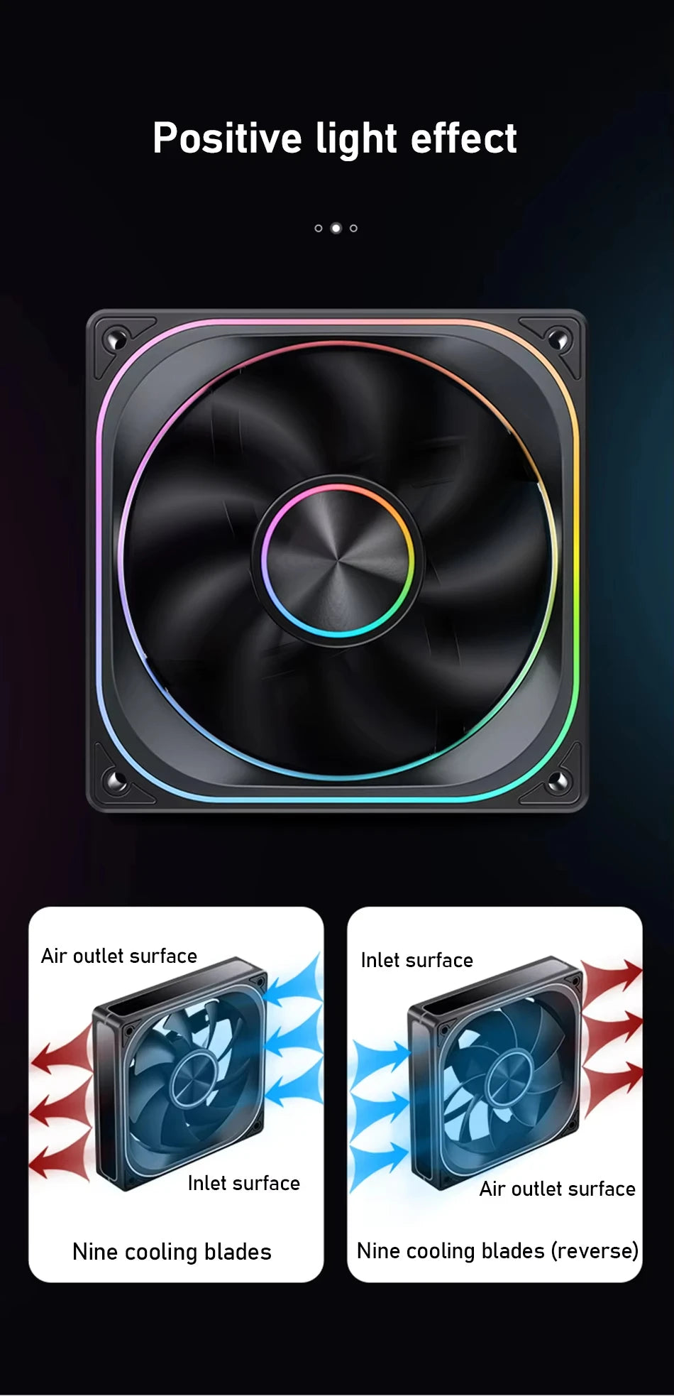 JONSBO ZA-120/240/360 Computer Case Fan 12CM 5V ARGB 120mm Monolithic Structure Water-Cooled Fan  PWM Forward/Reverse Fan Kits