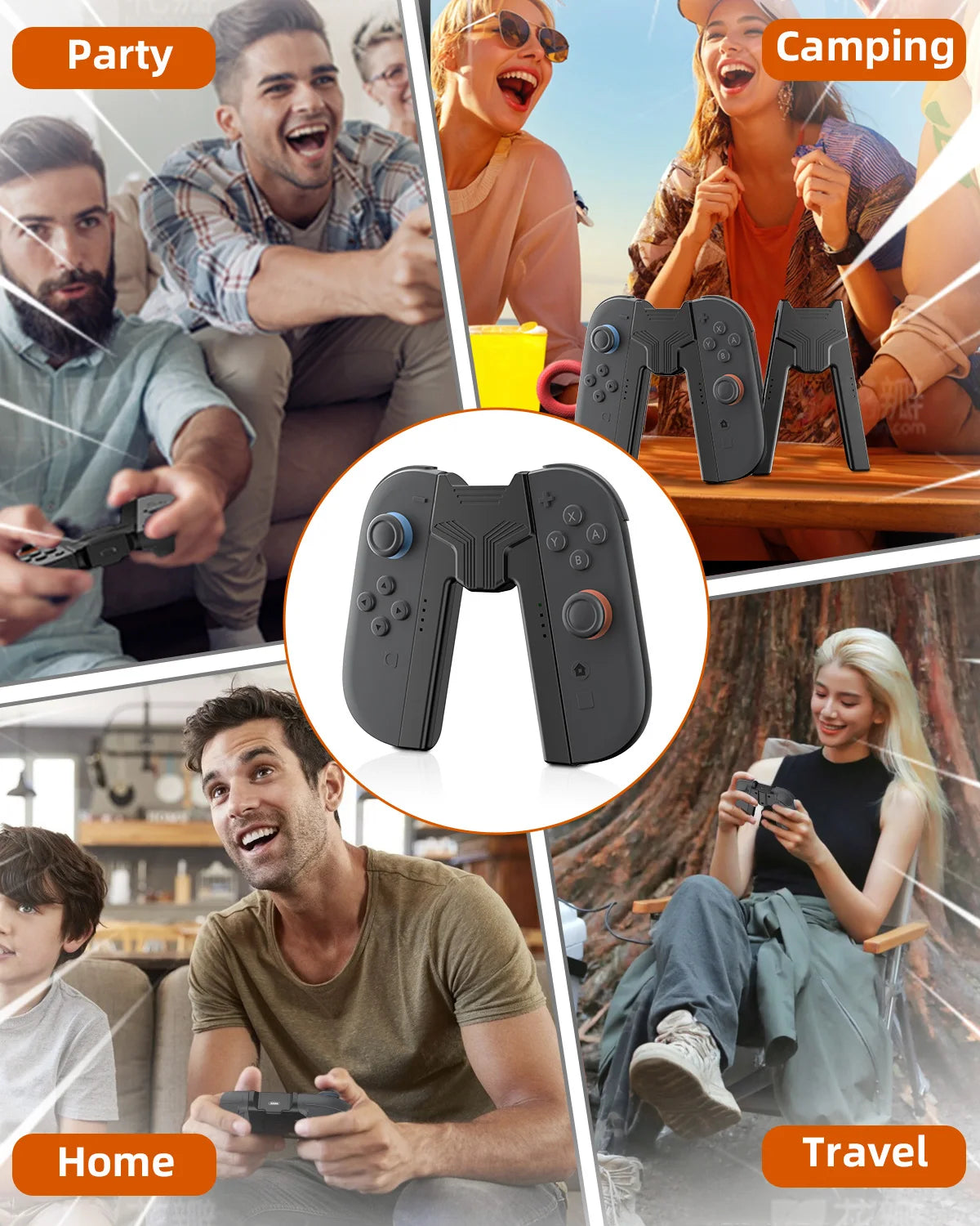 Aolion For Switch 2 Portable Charging Grip Bracket For NS2 Joy-con Controller Handle Charging Dock For Switch 2 Game Accessories