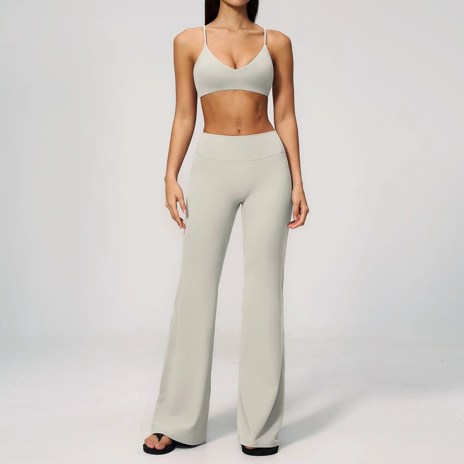 2PCS Yoga Suit Women's Tracksuits Gym Clothes Running Workout Outfits Sports Bra Middle Pants Athletic Wear Female Yoga Clothing