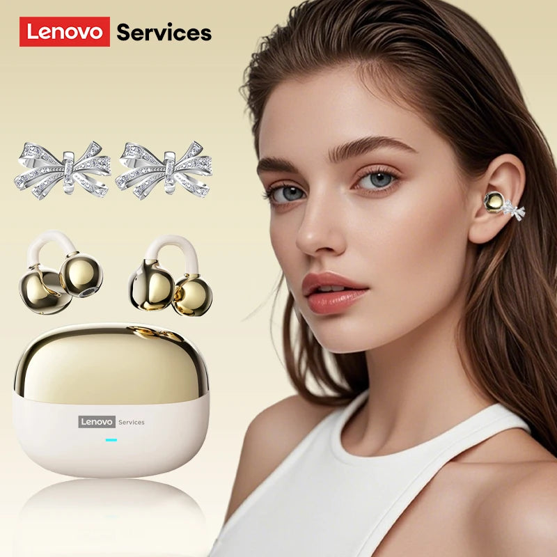 Choice Lenovo LE302 OWS Wireless Ear Clip Earbuds Bluetooth Low Latency HD Call HiFi Stereo Music Sports Open Ear Headphones New