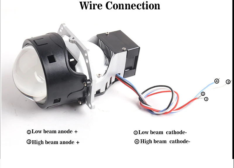 Car Headlight Assembly Light Source Sanvi Customize L50 Bi LED Laser Projector Lens Headlight Motor Automotive LED Headlight Kit