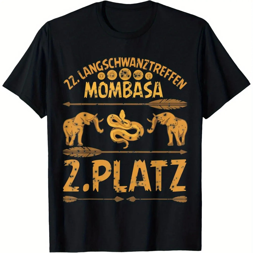 Men'S Fun Long Tail Conference Mombasa Carnival Mallorca T-Shirt Suitable for Men and Women Parents and Friends Black