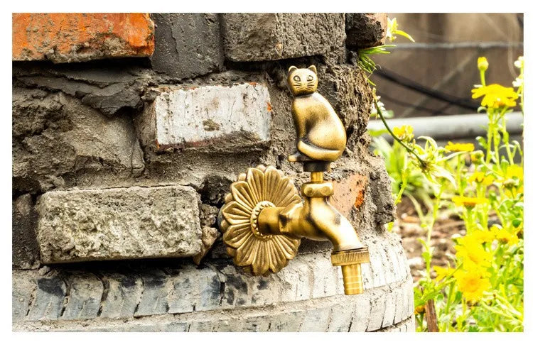 Bathroom Garden Faucet Antique Brass Kindergarden Wall Mount Animal Cold Water Faucet Basin Faucet