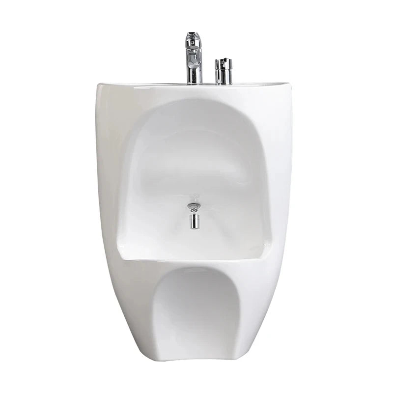 Ceramic Bathroom Sink Double Level Wash Stand Full Pedestal Muslim Wudu Basin