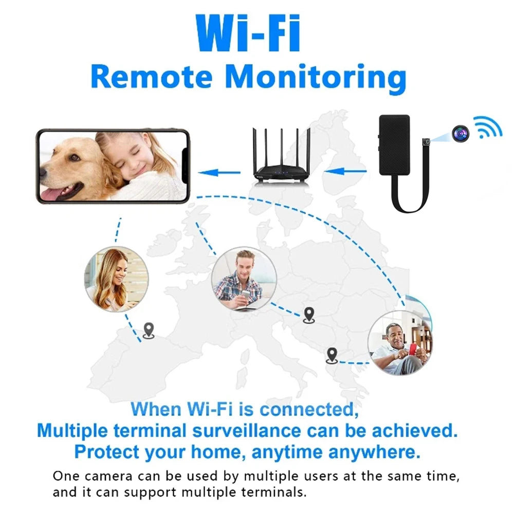 HD 1080P DIY Mini Camera Portable Wireless Module Night Vision WiFi Cam Motion Detection Camcorder Loop Recording Remote View