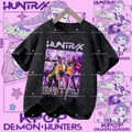 Kpop Demon Hunters Parent Child Halloween Kpop Demon Hunters TShirt Harajuku Casual Fashion Cotton Kid's Tshirt Cosplay Clothing