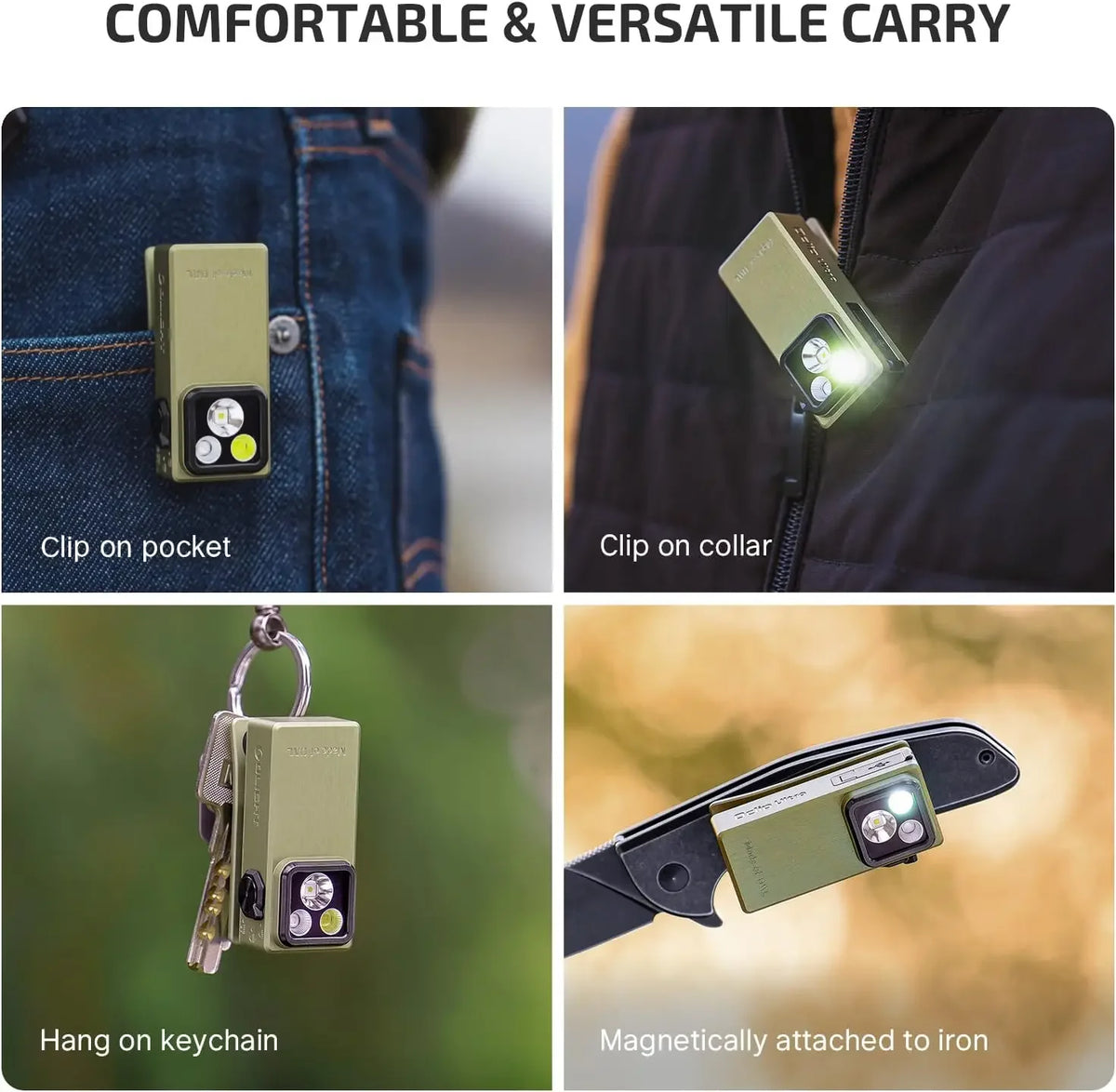 OLIGHT Oclip Ultra EDC Flashlight Clip-on Light, 530 Lumens Rechargeable with Type-C Charging
