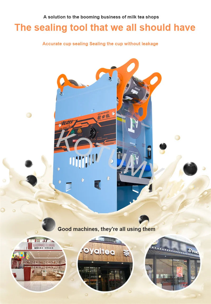 95MM Commercial Cup Sealing Machine Manual Pressure Sealing Machine Beverage Cup Sealer Milk Tea Seal Machine Boba Tea Machine