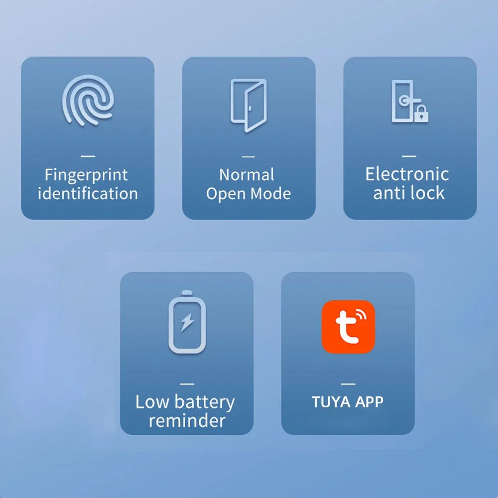 CDOK P13 Smart Biometric Fingerprint Door Lock Electronic Door Lock Tuya/Smartlife App Set Fingerprint/ Password/ Card Unlock
