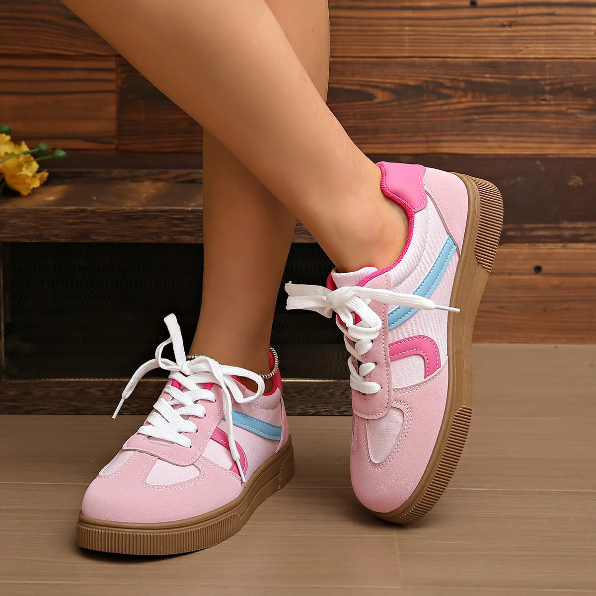 Women's Flat Bottom Sports Shoes Hot Sale Mixed Colors Spring Autumn New Style Sneakers Casual Leisure Student Flats Rubber Sole