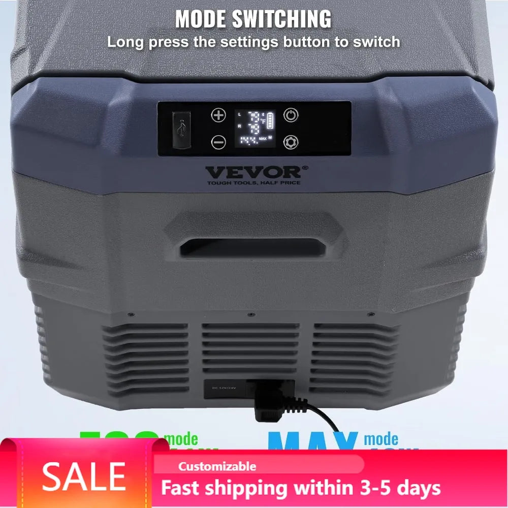 32L Dual Zone Car Refrigerator, Portable Freezer -20~20℃, 12/24V DC & 100-240V AC Compressor Cooler for Camping RV