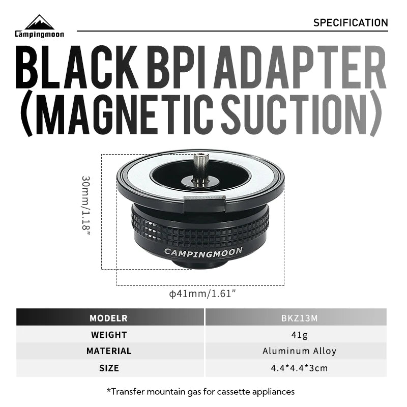 CAMPINGMOON BKZ13M Outdoor Camping Picnic With Magnetic Suction Cassette Stove To Alpine Flat Gas Tank Conversion Head