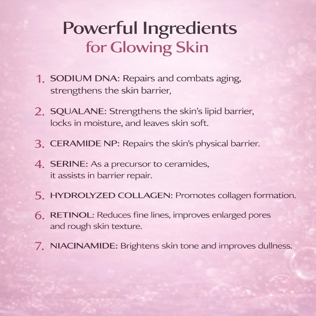 PDRN Pink Collagen Bubble Serum Glow Firming Serum with 99% Purity PDRN & Low Molecular Collagen Lightweight Fast-Absorbing