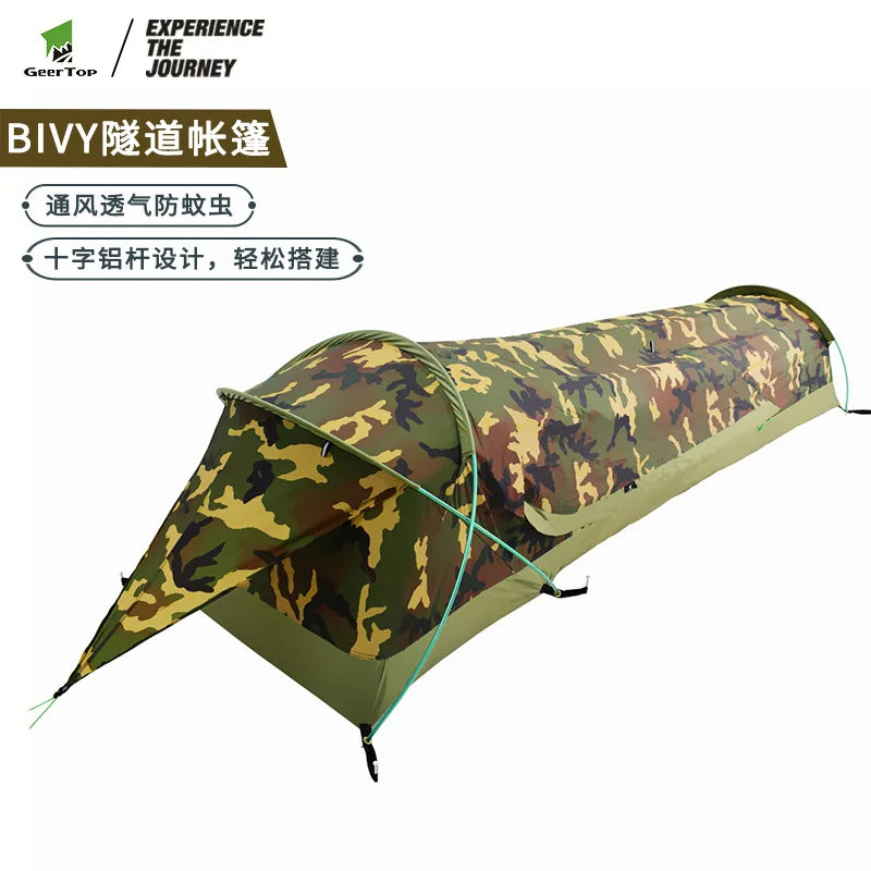 Ultralight Camping Tent Rainproof Singe Person Tent 225x75cm Mini Tunnel Tent