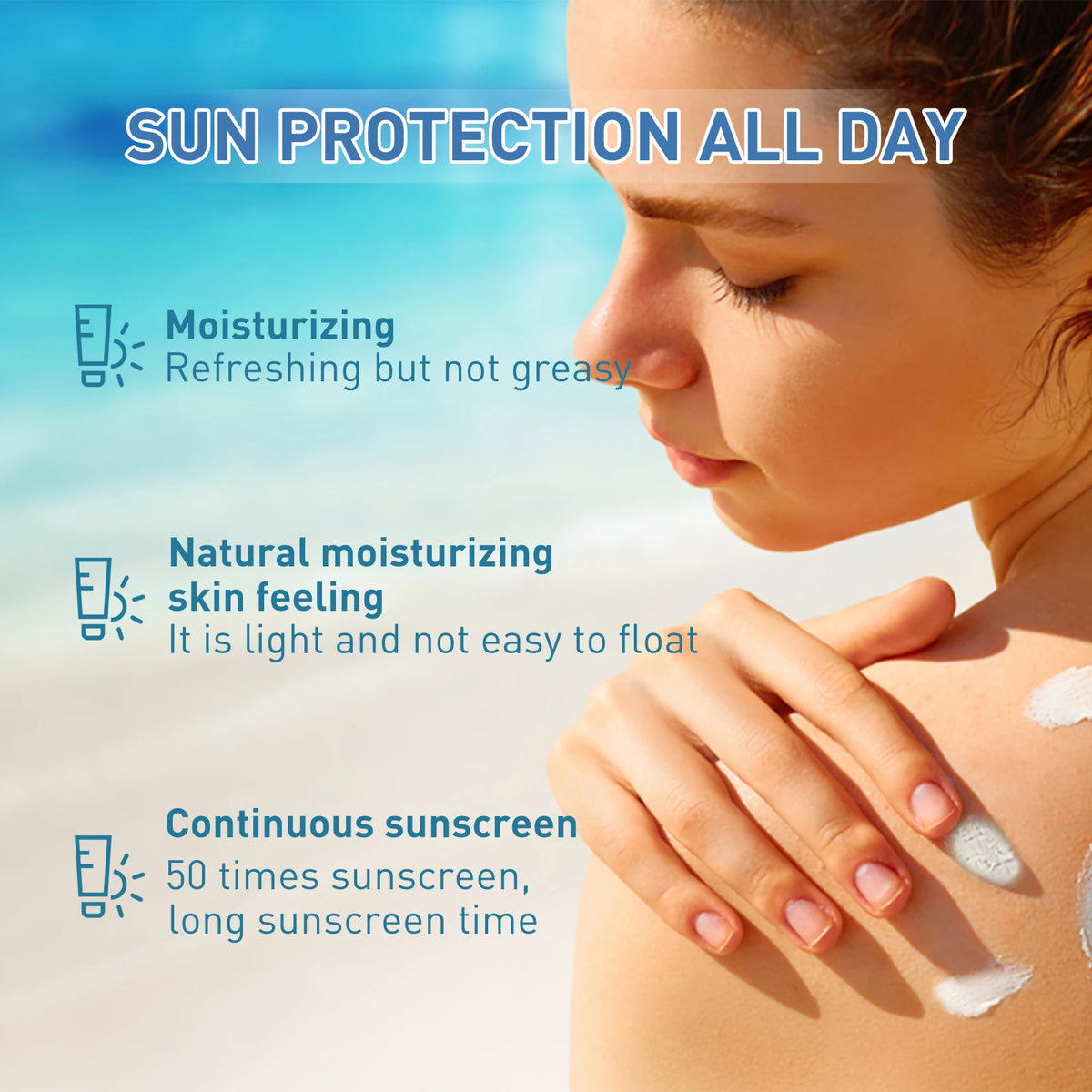 SPF50+ Facial&Body Sunscreen Oil Contr ol Brightening UV Protection Face Cream Lightweight Moisturizing Non Greasy Face Lotion