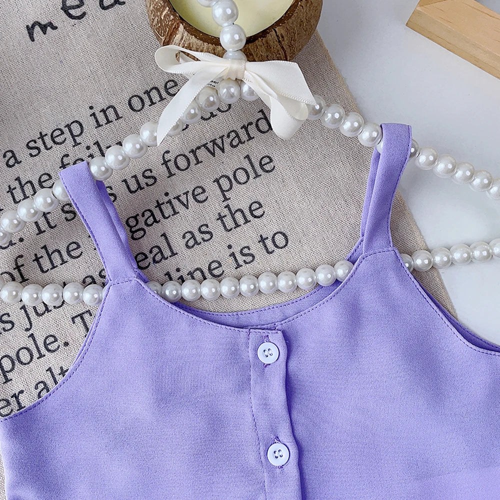 Bear Leader Girls Clothing Sets Summer Solid Suspender T-shirt Tops + Floral Shorts Sets 2pcs Kids Clothes Suit 2pcs Outfits