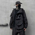 Men's Tide Dark Loose Techwear Jacket Trend High Street Leisure Function Charge Coat Workwear Coat
