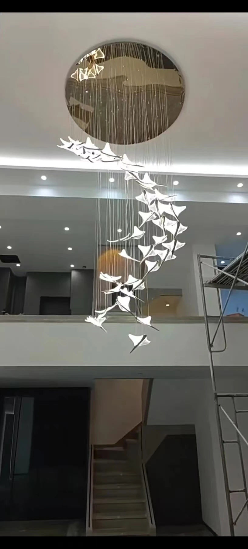 Modern Staircase Branch Chandelier New Luxury Home Hotel Iobby Decoration LED Indoor Lighting Customizable Chandelier