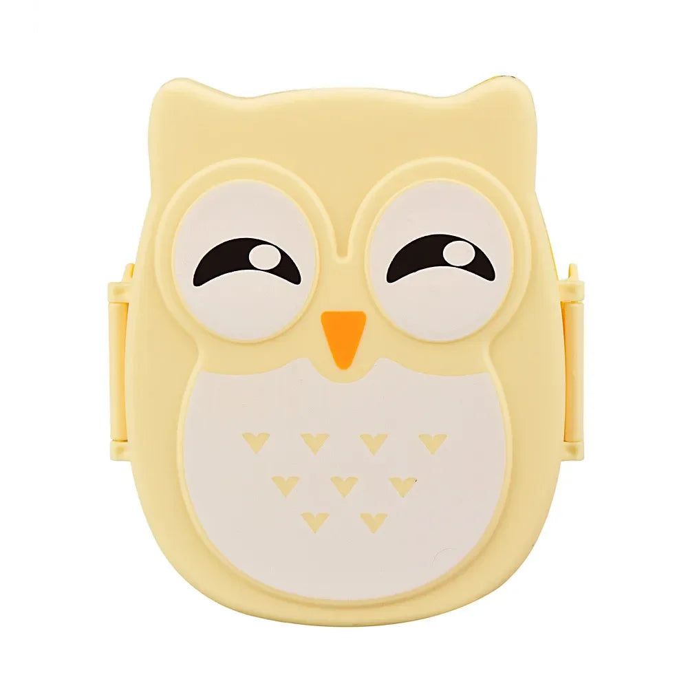 Portable Owl Lunch Box Cartoon Microwave Food-Safe Plastic Food Picnic Container Box For Children Kids School Office Bento Box