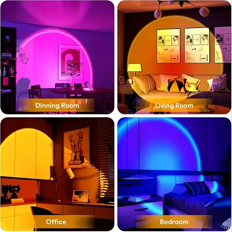 Sunset Light Projection Light With Remote Control 16-Color Night Light RGB Color Changing LED Light Bedroom Photography Prop