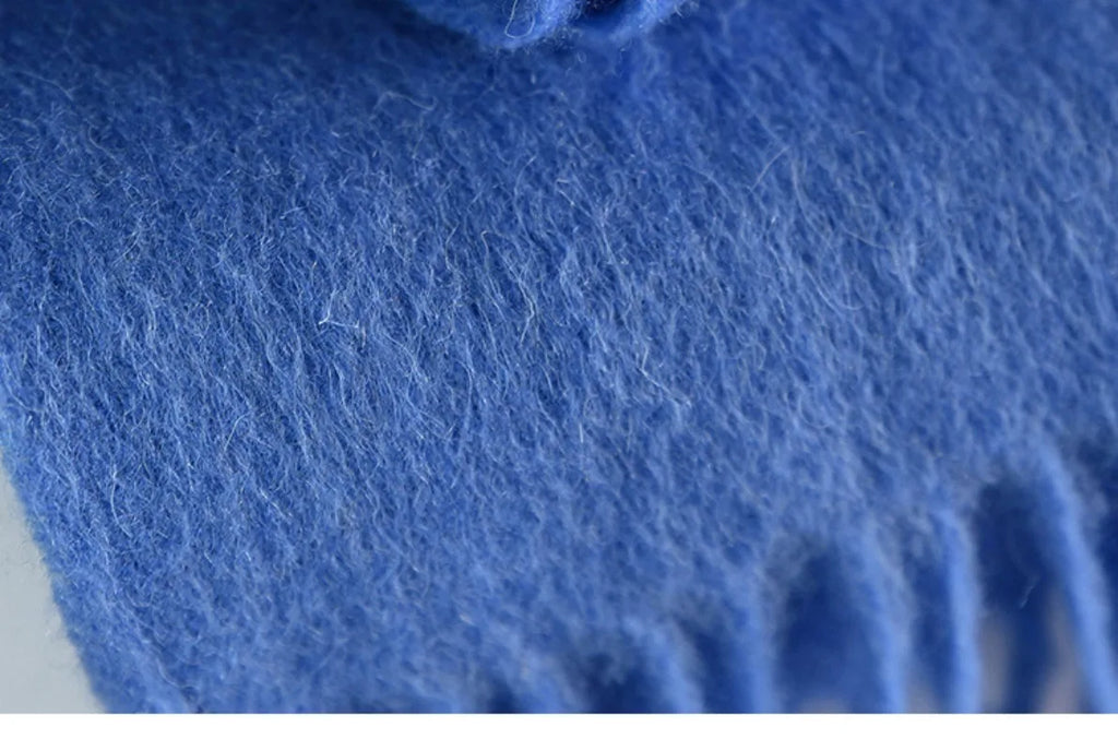 High Quality 100% Wool Muffler Classic Simple Solid Men Women Scarf Fall Winter Thick Casual Shawl Male Female Tassel Scarves