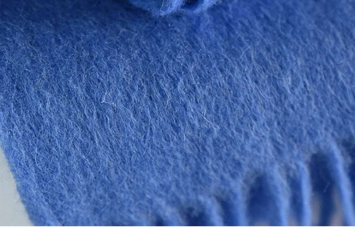 High Quality 100% Wool Muffler Classic Simple Solid Men Women Scarf Fall Winter Thick Casual Shawl Male Female Tassel Scarves
