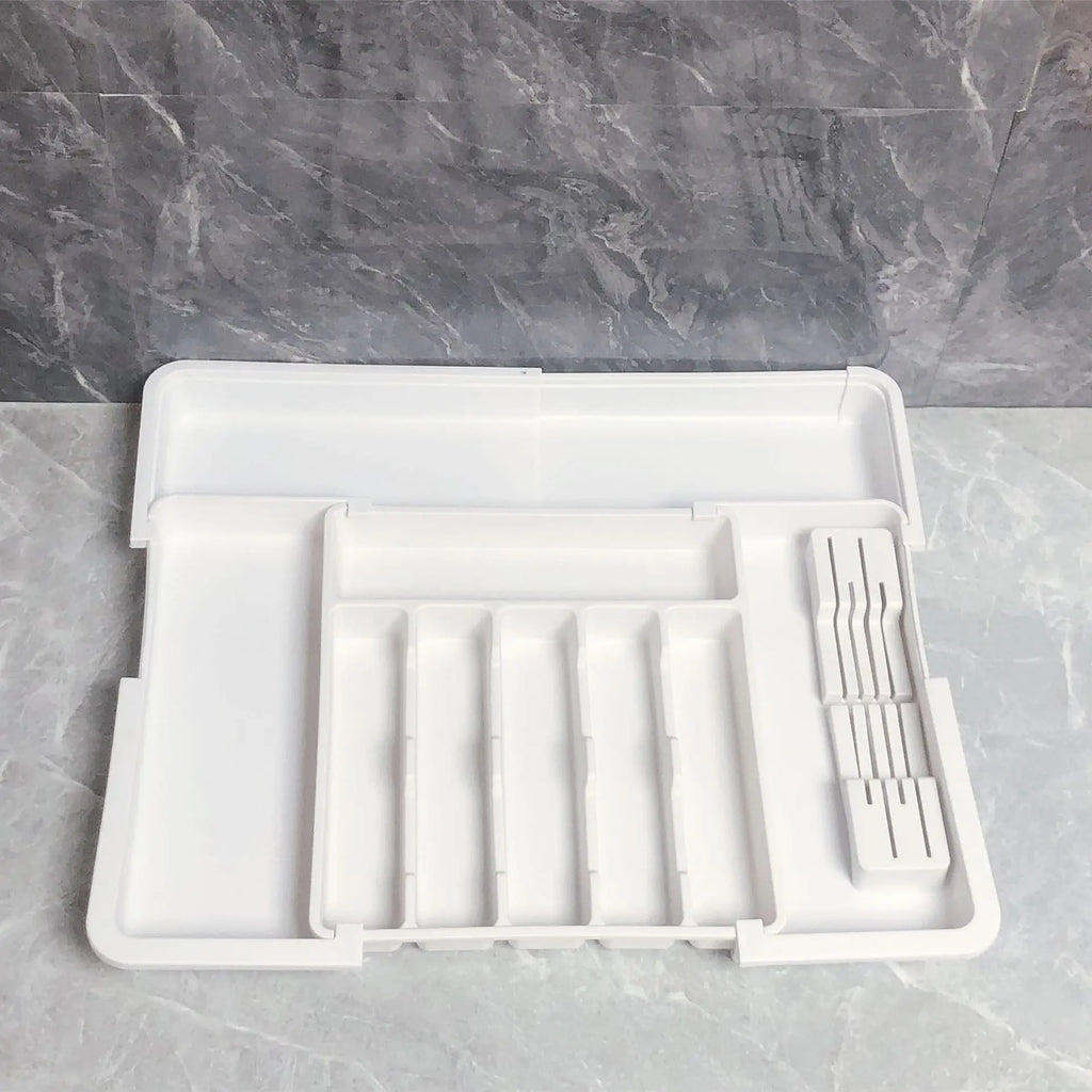 Adjustable Expandable Cutlery Drawer Organizer, Kitchen Utensil Storage Tray