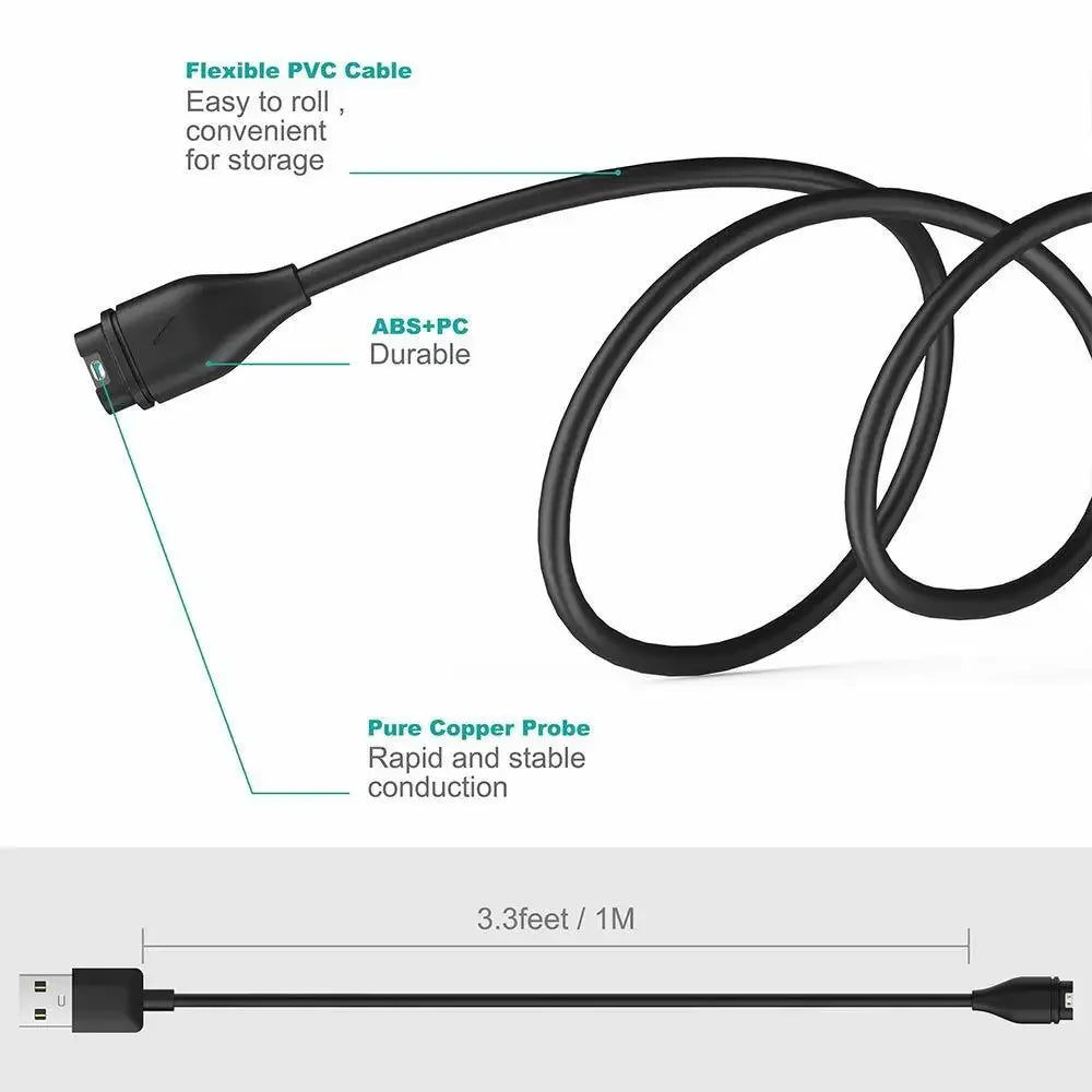 Type C USB Charging Cable For Garmin VenuX1 Quatix8 Charger Forerunner 970 165 255 Instinct3 3S 3X 2 Garmin Active6 Lily2 Active