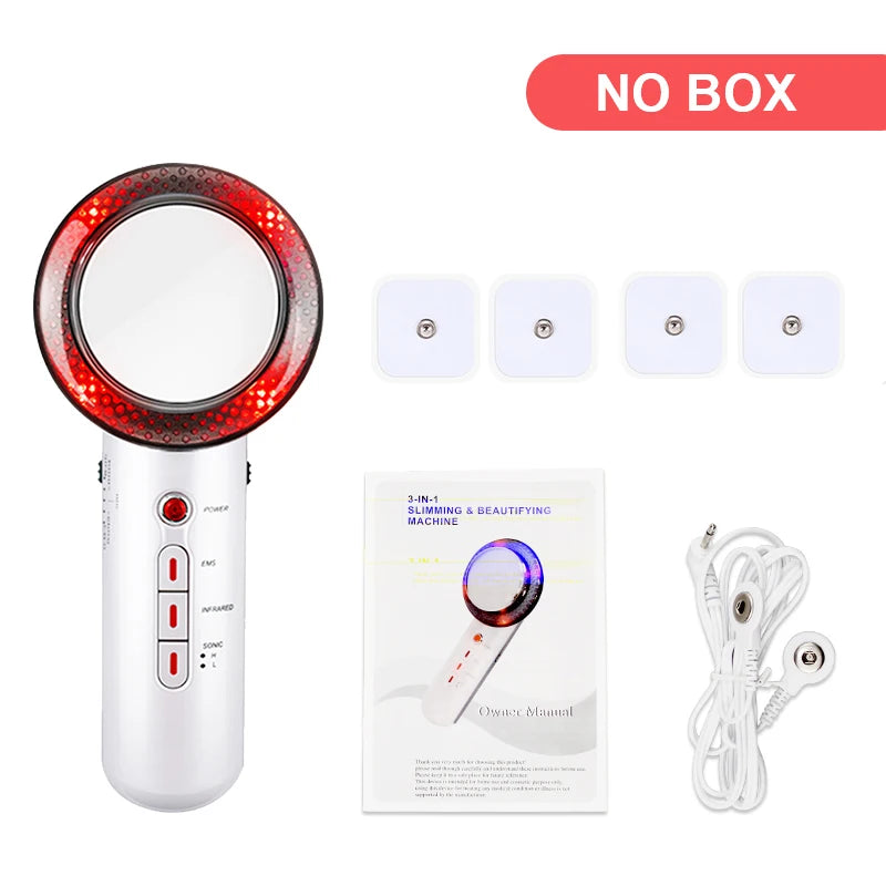 Face Reduction 3 In 1 EMS Infrared Ultrasonic Body Massager Anti Cellulite Fat Burner Weight Loss Infrared Slimming Machine
