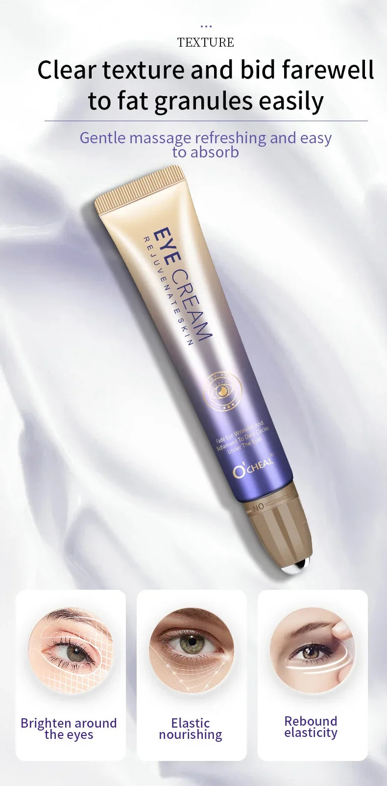 Instant Eye Bag Removal Cream Roller Ball Anti Wrinkle Fade Fine Lines Firming Skin Anti Dark Circle Puffiness Brighten Eye Care