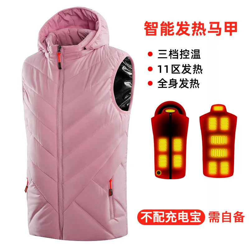 New 11 Wheel Drive Unisex Heating Suit for Men USB Smart Heating Vest for Men, Electric Heating Graphene Heating Suit