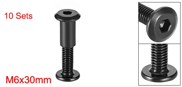 Uxcell 10 Sets M6 Screw Post Fit for 5/16"(8mm) Hole Dia 16mm-50mm Leather Fastener kitchen Furniture Cabinet Connectors Free