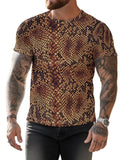 Men T-shirt 3D Print Snake Graphic T-shirt Men Fashion Summer Casual Daily Streetwear O Neck Short-sleeve T-shirt Scale Men Tees