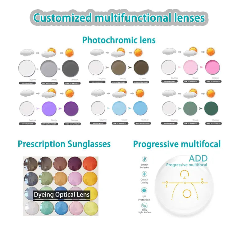 Large Frame Square Acetate Fiber Glasses Optical Reading Glasses Ladies Customization Photochromic Myopia Prescription Glasses