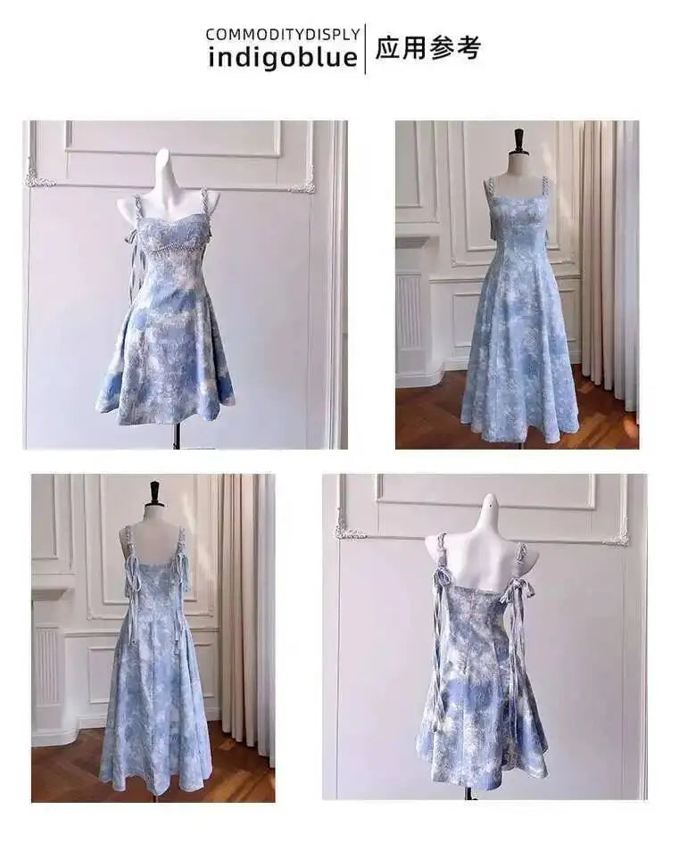 Tie Dye Denim Fabric DIY Washed Printed Sewing Jeans Dresses Bags Handbags Clothing Fabric
