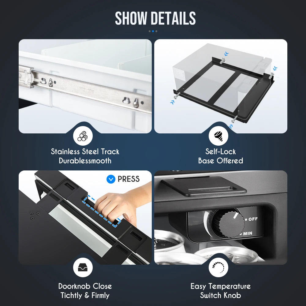 Hot Selling 23L 12V Electric Freezer For Boat Drawer Car Refrigerator With Compressor Drawer Fridge For Truck Suv
