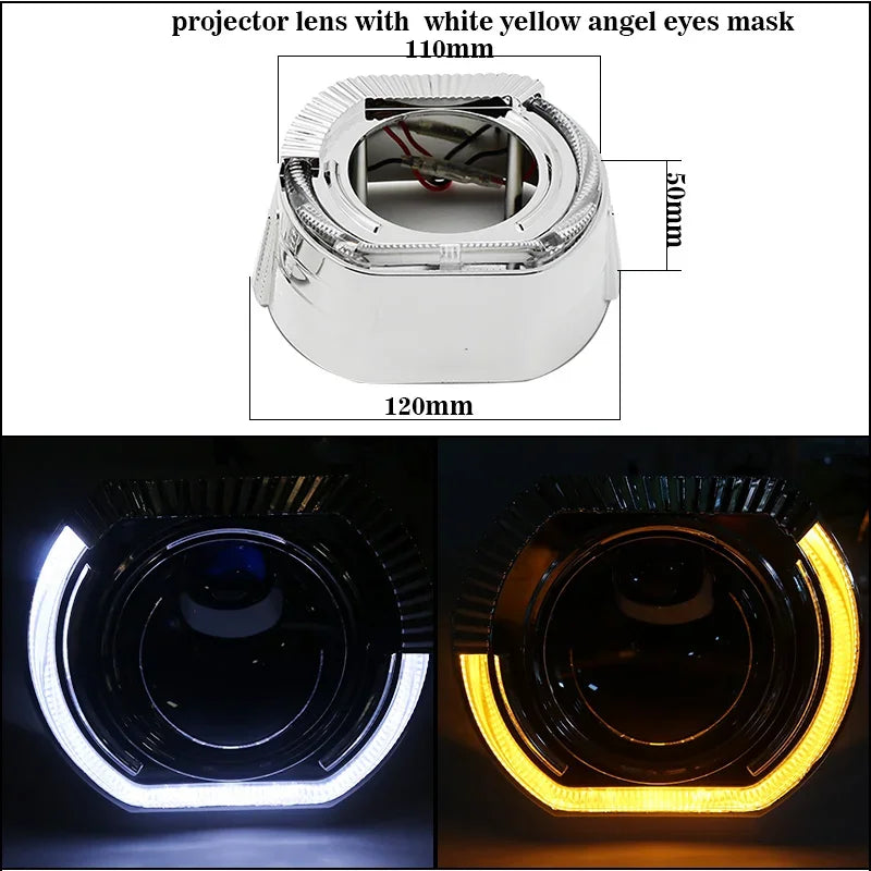 Sanvi Car 2.5'' Bi LED Lenses Hyperboloid Projector Headlights 12V 94W With Angel Eye Mask For H4 H7 9005 9006 Car Accessories
