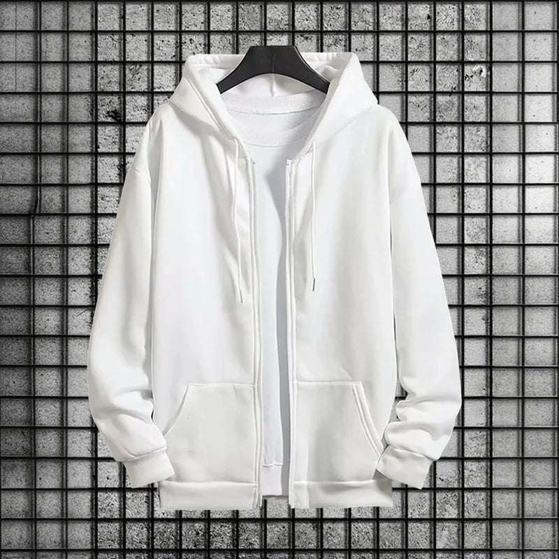 2026 New Arrival Men's Zipper Hoodie Sweatpants 2 Piece Set High Quality Hooded Long Sleeve Sweatshirt Autumn Winter Tracksuit