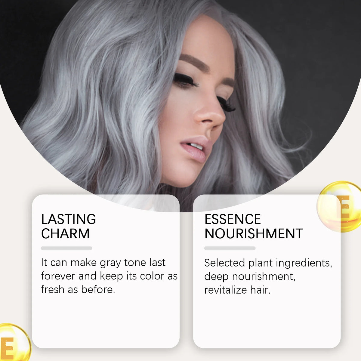 Silver Hair Color Spray Washable Tint Covering Gray Hair Nourishing Party Cosplay Halloween Christmas Temporary Hair Dye Spray