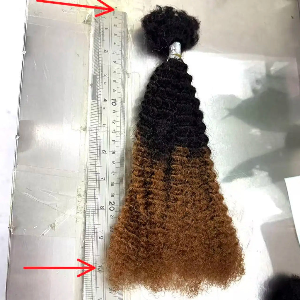 Mini Twist 4C Afro Kinky Curly Hair Bulk No Weft Crochet Human Hair Colored Bundles for Mini Braid Dreadlock Extension
