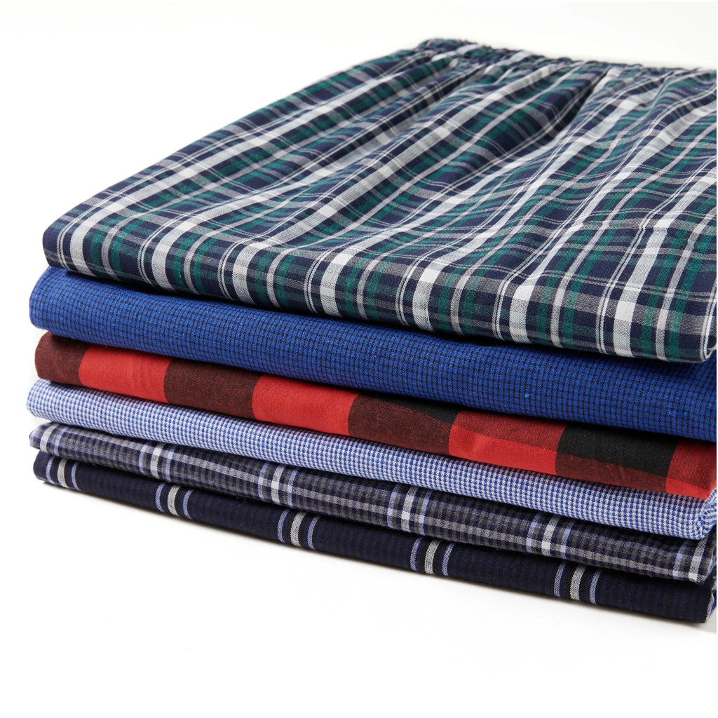 Men's Pajama Pants Autumn New Checked Cotton Thin Soft Comfortable Elastic Waistband with Pockets Home Lounge Pants