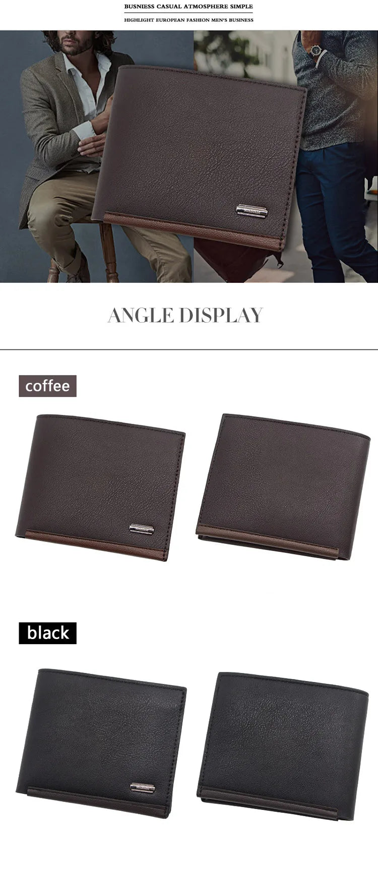 Men Wallets New Short High Quality Coin Pocket Bag Brand Men's Wallet Simple Credit Card Holder Photo Holder Men's Money Clip