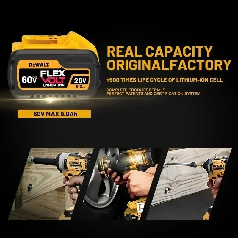 Original MAX Flexvolt DEWALT 20V 60V Battery, for DCB606 DCB205 DCB206 DCB609 Power Tool Battery, DEWALT 5AH 6AH 9AH Battery