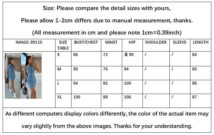 Women's Denim Vest Dress, Halterneck Low-cut Collar Single-breasted Button-down Dress, Casual Chic Fashion Mini Skirt